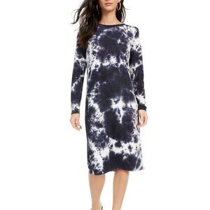 One Clothing Ladies Blue and White Tie Dye Midi Dress - Size Small - NWT